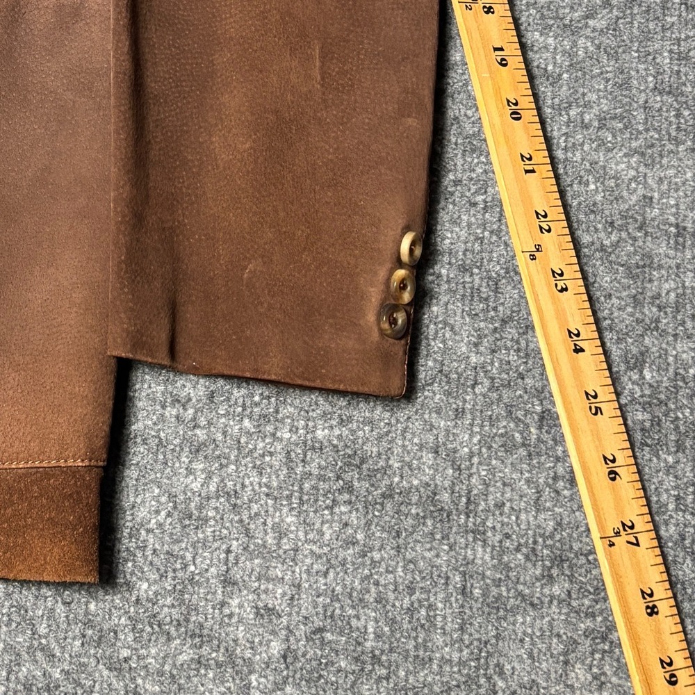 Vintage Silton Mens 40 Brown Suede Leather Western Blazer Jacket Sport Coat - Picture 11 of 16